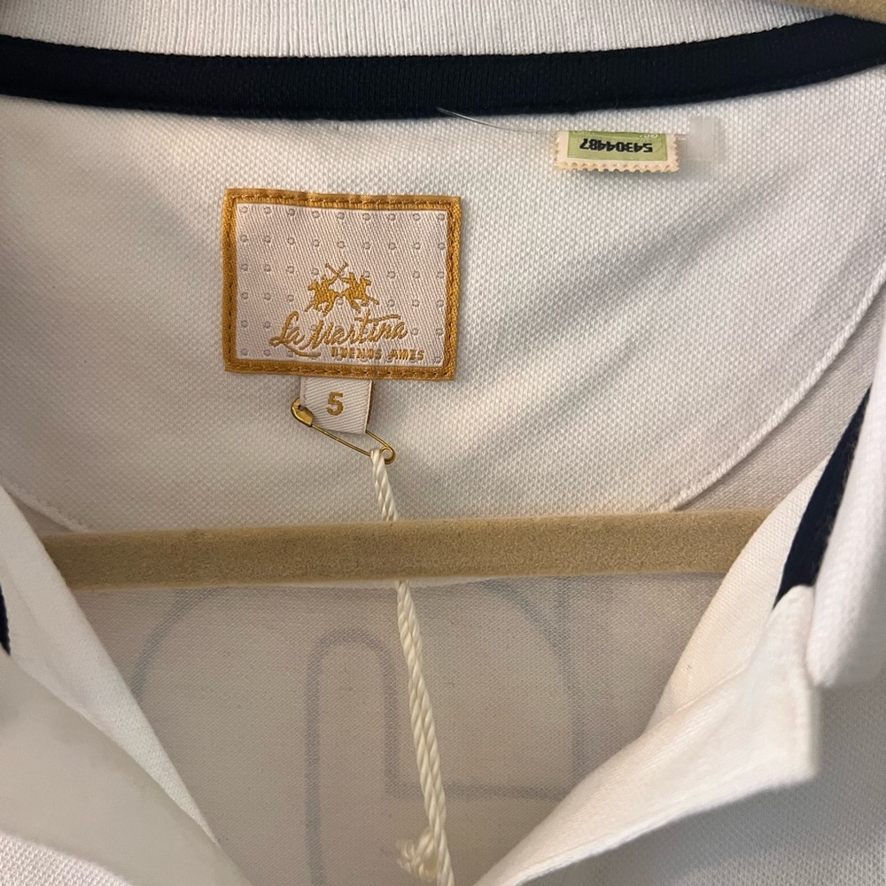 La Martina “Besos Aires” Polo White Medium. Size 5. New - Picture 6 of 8
